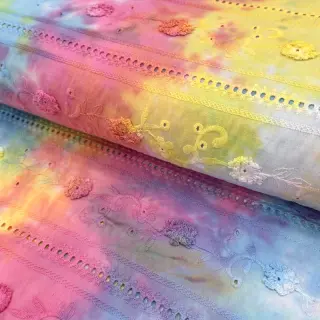 Bavlnená látka EMBROIDERY Tie dye Della design B