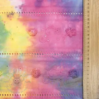 Katoenen stof EMBROIDERY Tie dye Della design B