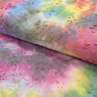 Katoenen stof EMBROIDERY Tie dye Della design A