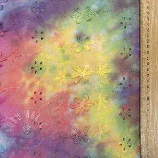 Katoenen stof EMBROIDERY Tie dye Della design En