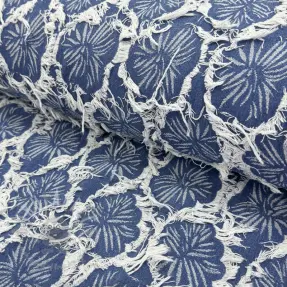 JEANS DENIM Ruffia Flowers design En