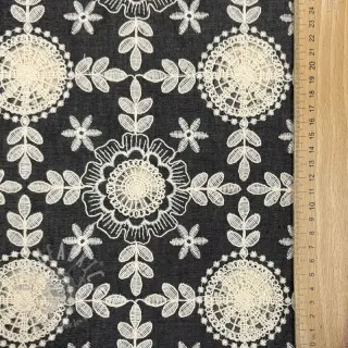 Katoenen stof JEANS EMBROIDERY Niva design D