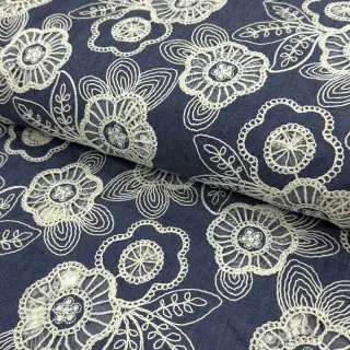 Bavlnená látka JEANS EMBROIDERY Niva design A
