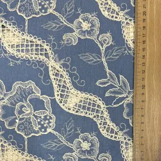 Bavlnená látka JEANS EMBROIDERY Flora design B