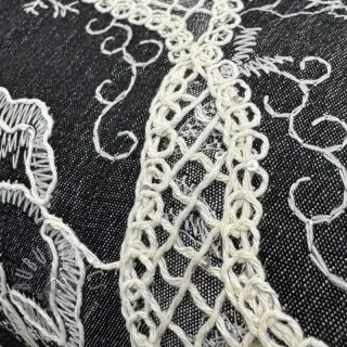 Katoenen stof JEANS EMBROIDERY Flora design E