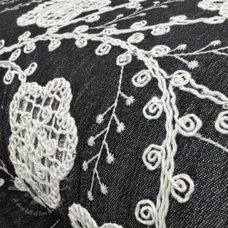 Katoenen stof JEANS EMBROIDERY Flora design F