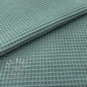 Katoen met wafelbinding cyan