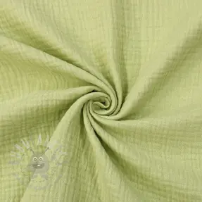 Dubbelgaas/mousseline soft green ORGANIC