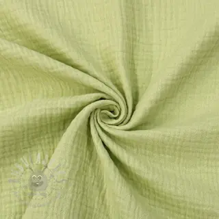 Dubbelgaas/mousseline soft green ORGANIC