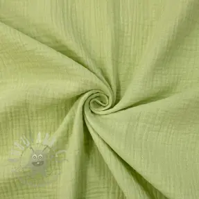 Dubbelgaas/mousseline soft green