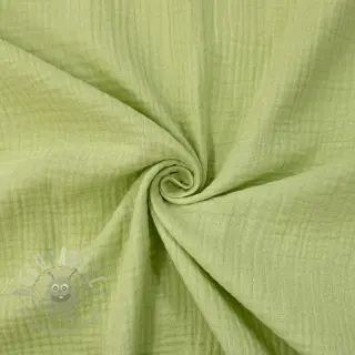 Dubbelgaas/mousseline soft green