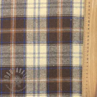 Katoenen stof YARN DYED CHECK BRUSHED brown