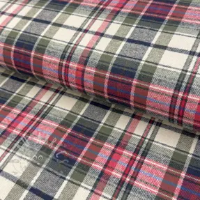 Katoenen stof YARN DYED CHECK BRUSHED pickle