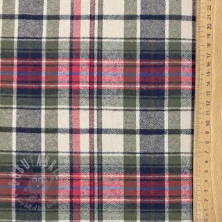 Katoenen stof YARN DYED CHECK BRUSHED pickle